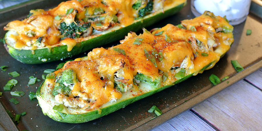 Broccoli Chicken Zucchini Boats Second