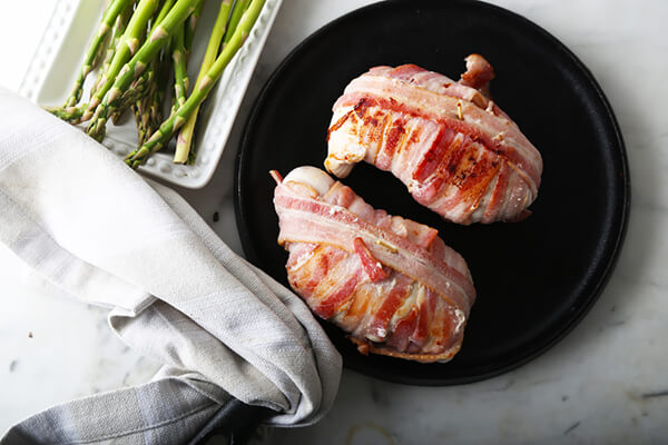 Bacon Wrapped Chicken Cordon Bleu