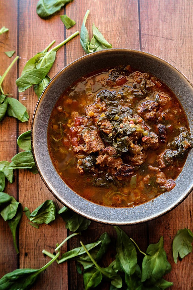 Hot Sausage & Pepper Soup