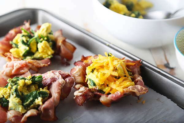 Crispy Stuffed Bacon Baskets