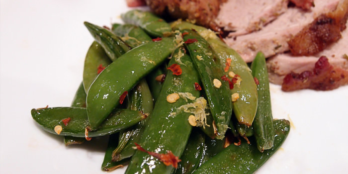 Bacon Infused Sugar Snap Peas