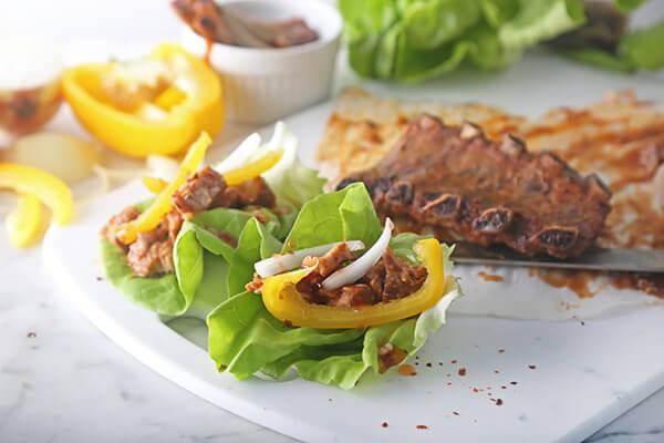 Spicy Pulled Pork Lettuce Wraps