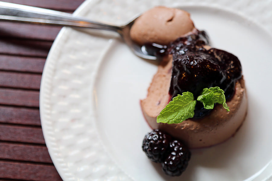 Blackberry Chocolate Panna Cotta | Shared via www.ruled.me