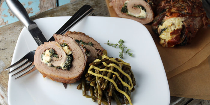 Creamy Spinach Pork Tenderloin Roulade