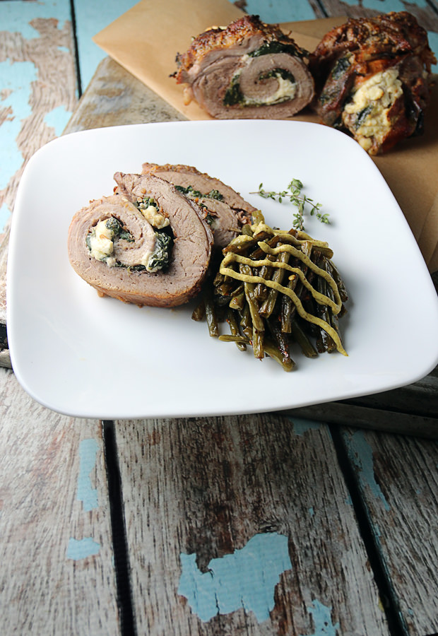 Creamy Spinach Pork Tenderloin Roulade | Shared via www.ruled.me