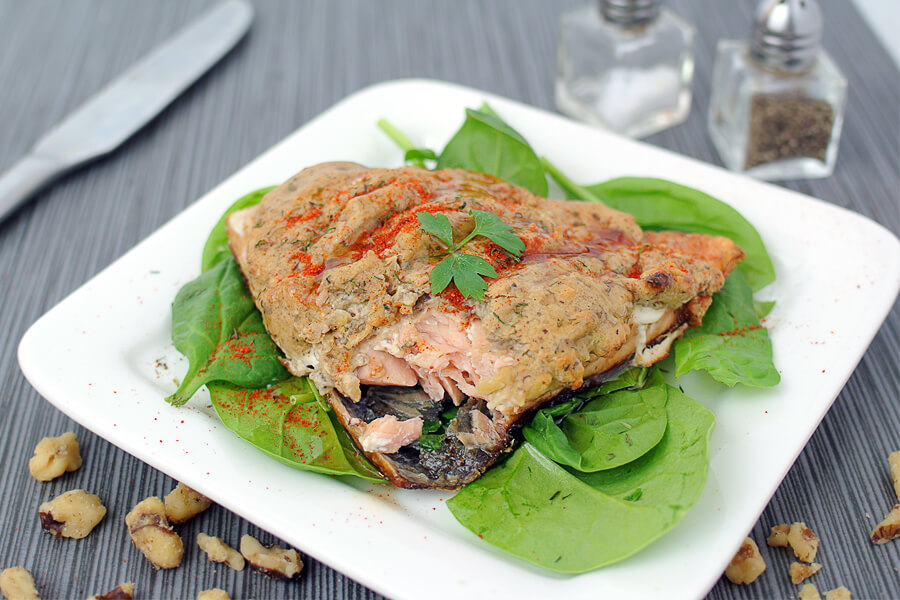 Low Carb Walnut Crusted Salmon