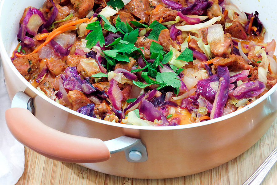 Spicy Sausage & Cabbage Skillet Melt