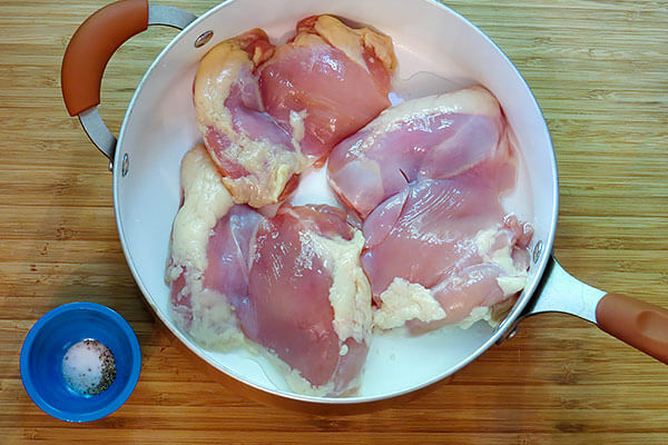 Skillet Browned Chicken with Creamy Greens