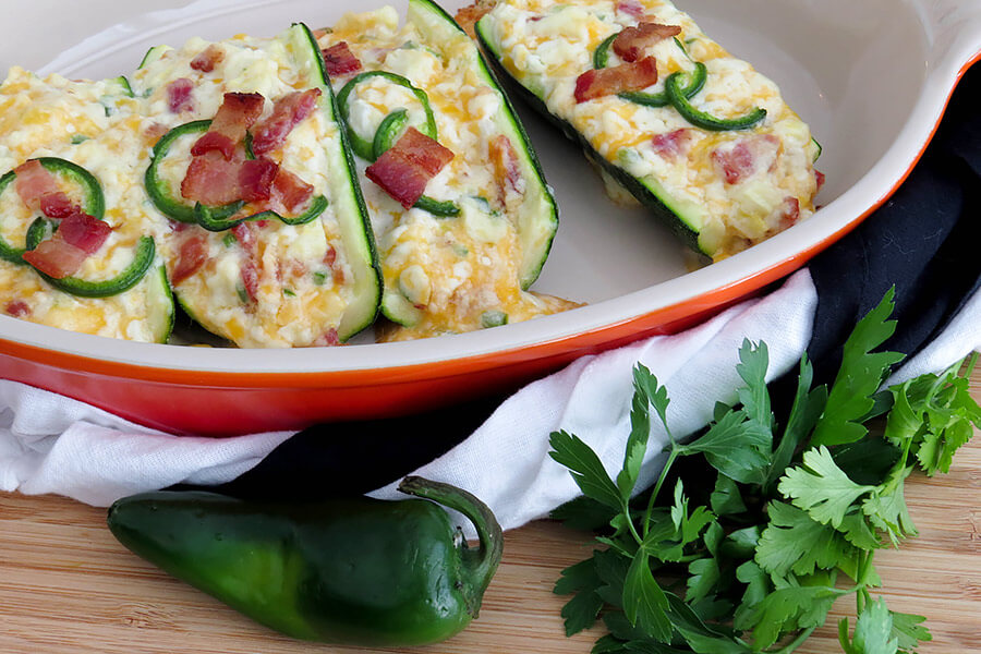 Twice Baked Potato Style Zucchini