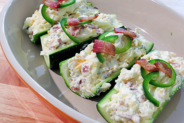 Twice Baked Potato Style Zucchini