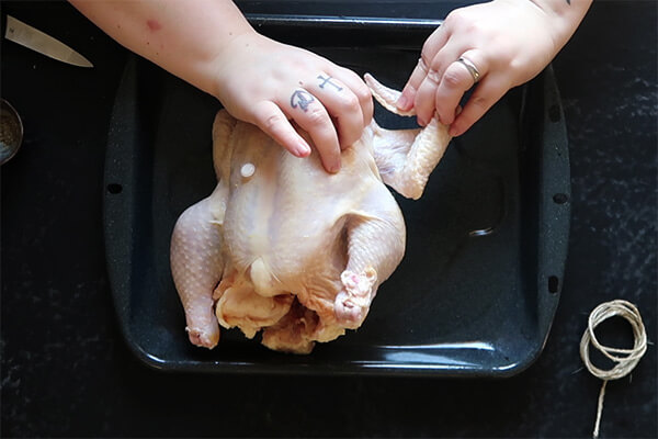 Herbed Roast Chicken with Brussels Sprouts