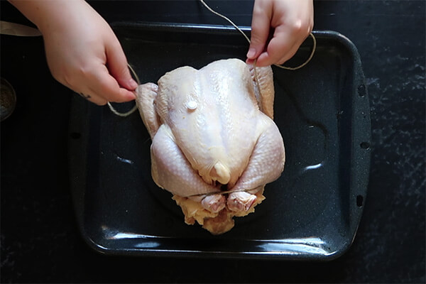 Herbed Roast Chicken with Brussels Sprouts