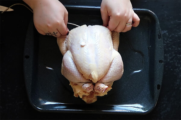 Herbed Roast Chicken with Brussels Sprouts