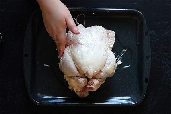 Herbed Roast Chicken with Brussels Sprouts