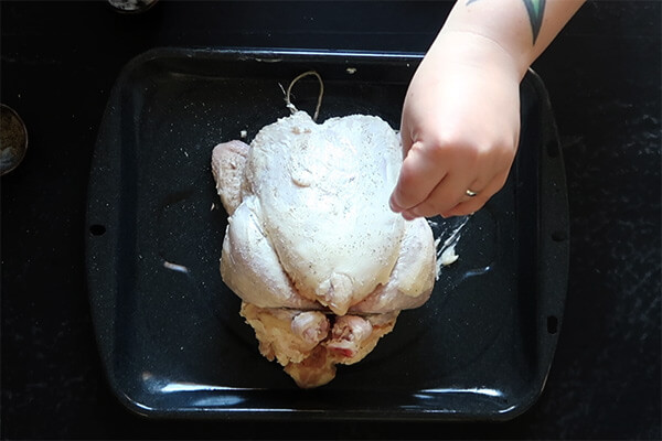 Herbed Roast Chicken with Brussels Sprouts