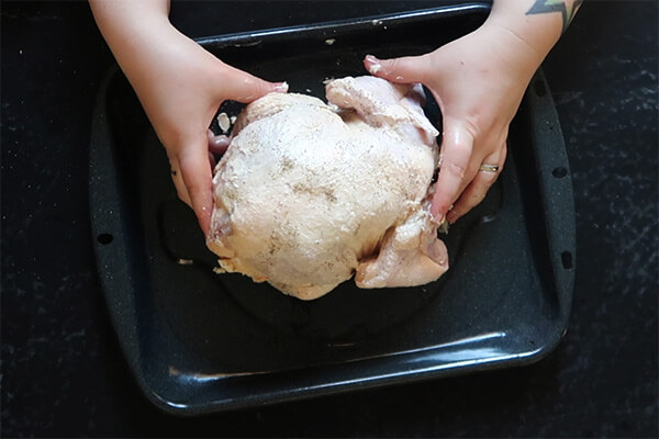 Herbed Roast Chicken with Brussels Sprouts