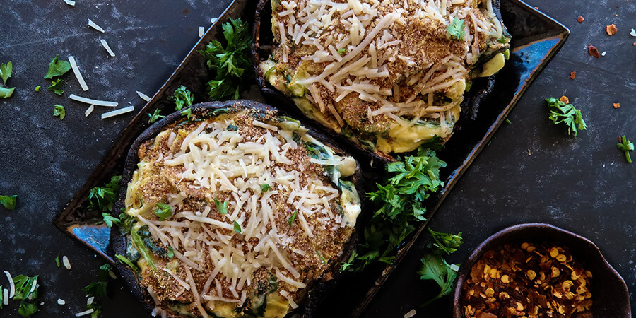 Artichoke Stuffed Portobello Mushrooms