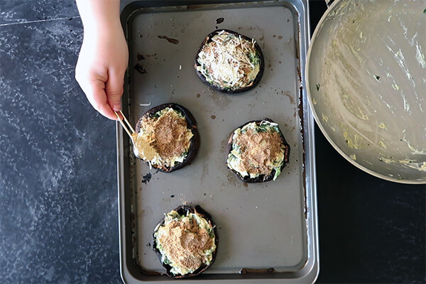 Artichoke Stuffed Portobello Mushrooms