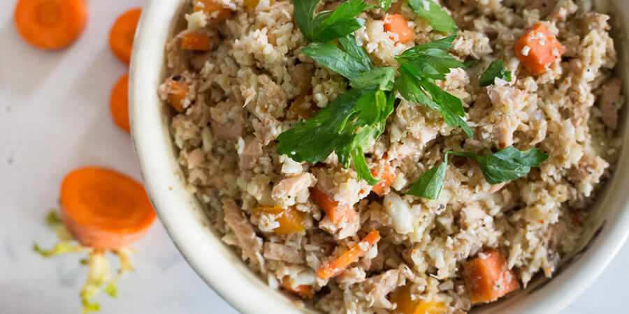 Spicy Cauliflower Rice & Salmon Medley