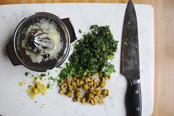 Baked Sea Bass with Herb Cauliflower Salad 