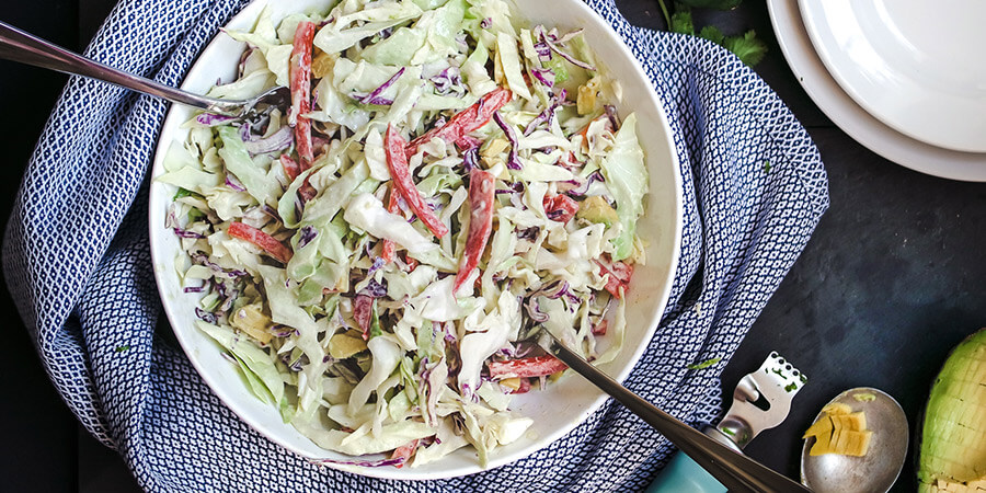 Fiesta Slaw with Avocado Lime Dressing