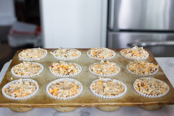 Bacon & Cheese Cauliflower Muffins