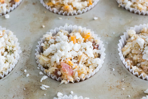 Bacon & Cheese Cauliflower Muffins