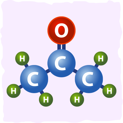 Example of the acetone molecule