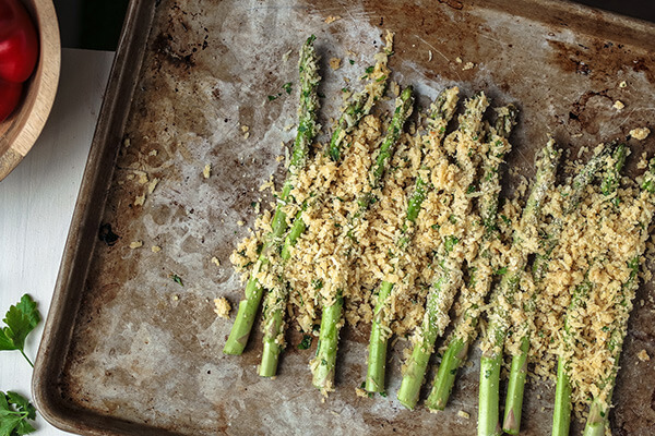 Asparagus Fries with Red Pepper Aioli