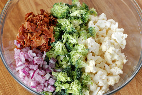 Broccoli Cauliflower Salad