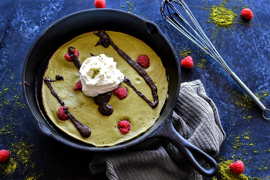 Matcha Skillet Souffle