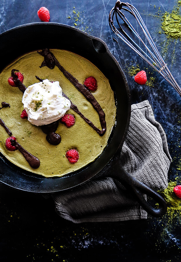 Matcha Skillet Souffle