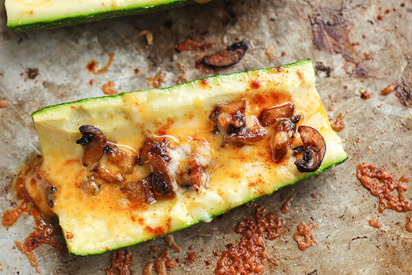 Vegetarian Loaded Zucchini Skins