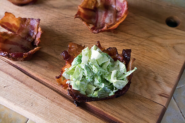 Caesar Salad Bacon Baskets