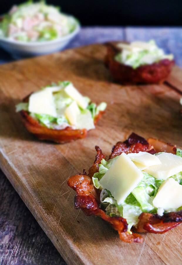 Caesar Salad Bacon Baskets