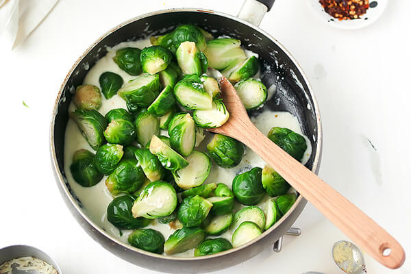 One-Pan Pepper Jack Brussels Sprouts