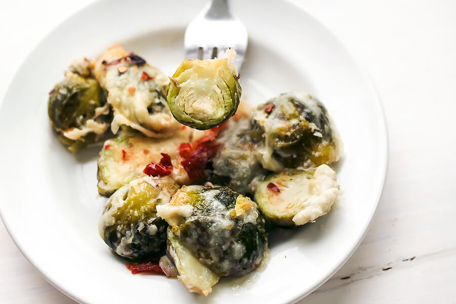 One-Pan Pepper Jack Brussels Sprouts