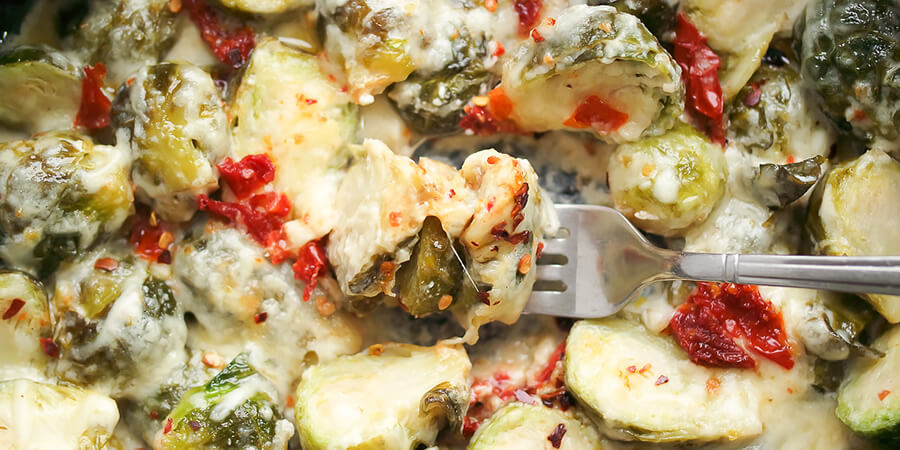 One-Pan Pepper Jack Brussels Sprouts