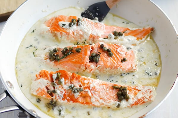 Creamy Lemon and Dill Pan Seared Salmon