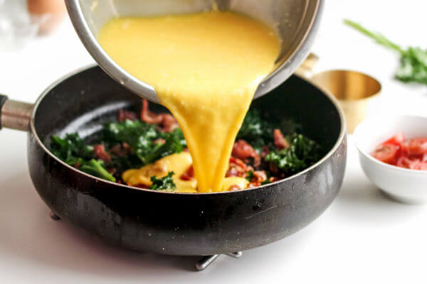 Bacon Kale and Tomato Frittata