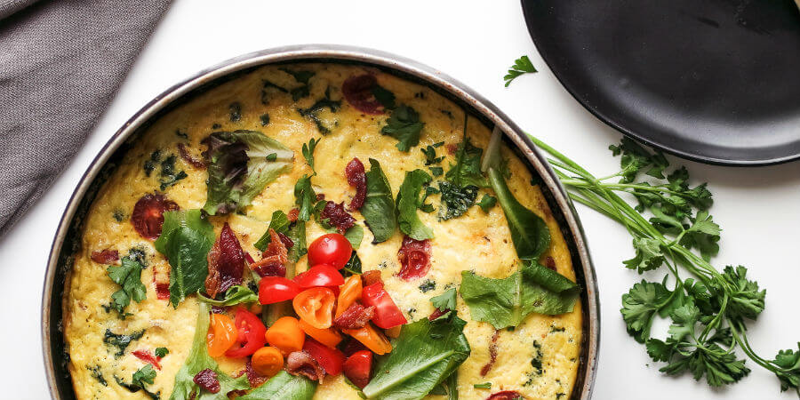 Bacon Kale and Tomato Frittata