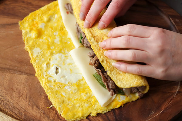 Keto Philly Cheesesteak Omelet