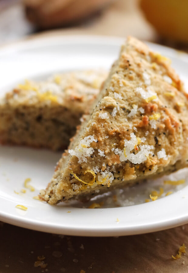 Keto Lemon Sugar Poppy Seed Scones