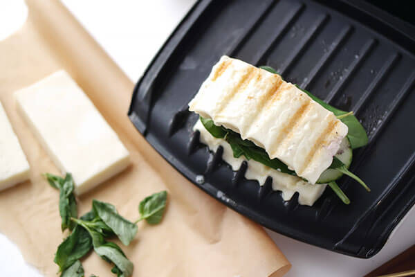 Blackberry, Basil and Spinach Pressed Halloumi