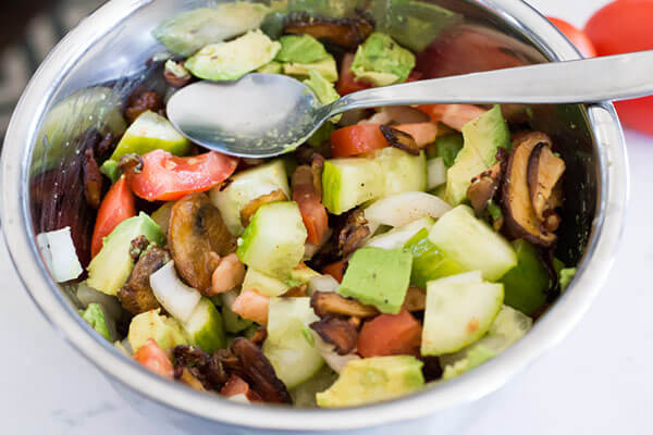 Vegan Cucumber and ‘Bacon’ Side Salad