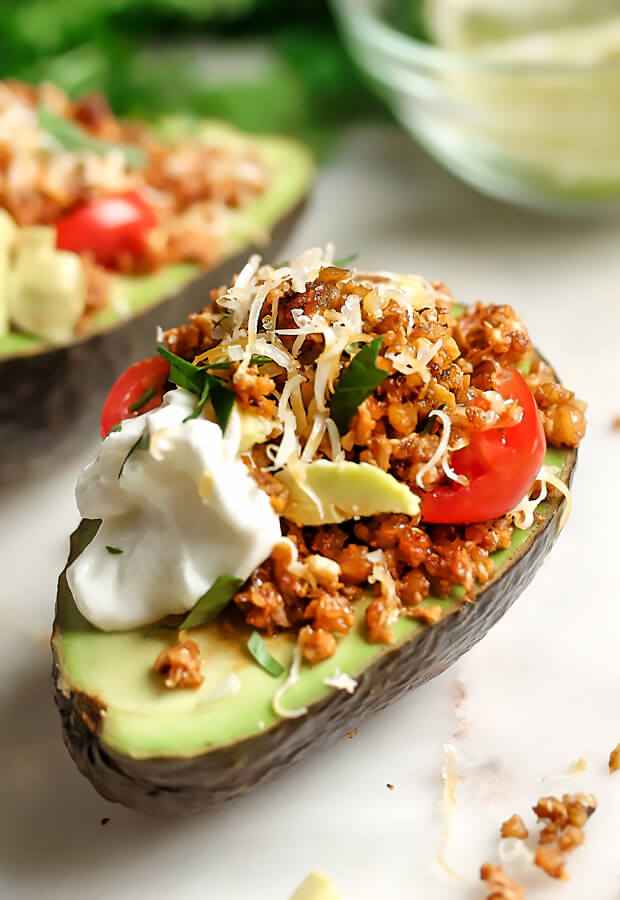 Vegetarian Taco Stuffed Avocados