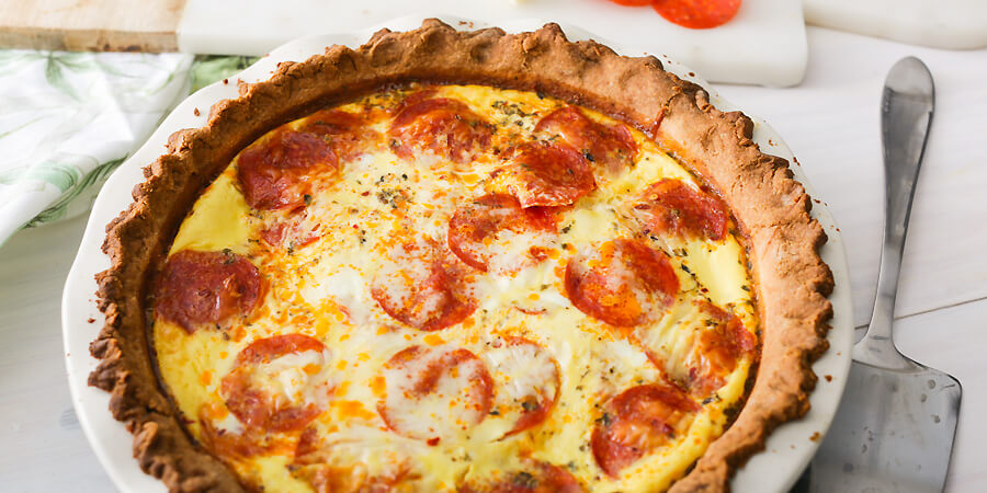 Keto Pepperoni Pizza Quiche