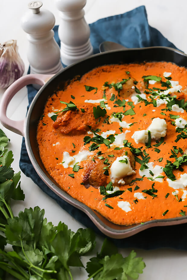 Chicken Thighs in Red Pepper Sauce