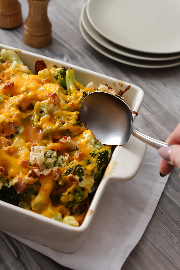 Keto Ham and Broccoli Creamy Casserole