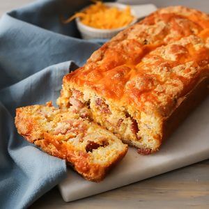 Ingredients for keto cheesy bacon bread.